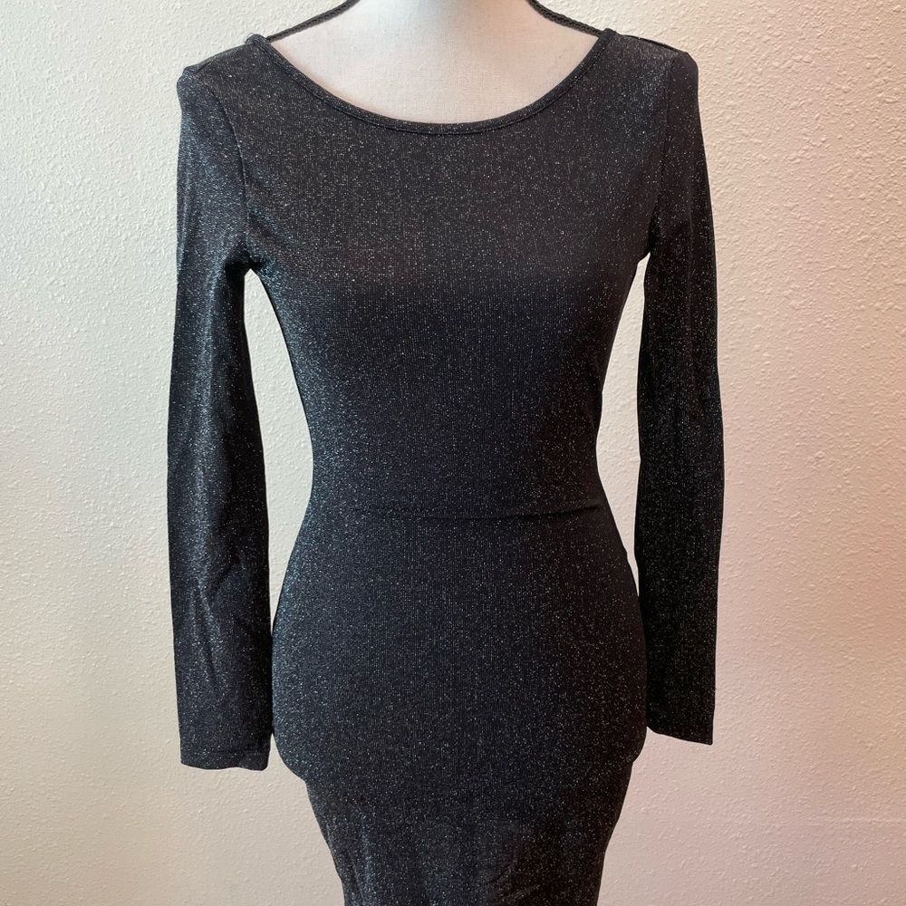 SHEIN Backless Glitter Crisscross Party Dress